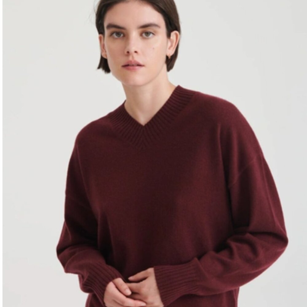 NAADAM Cashmere Boyfriend V-Neck Sweater